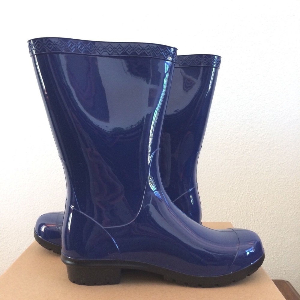 UGG Girl's Raana Rubber Rain Boots Blue Jay Sz 1 - Picture 4 of 7